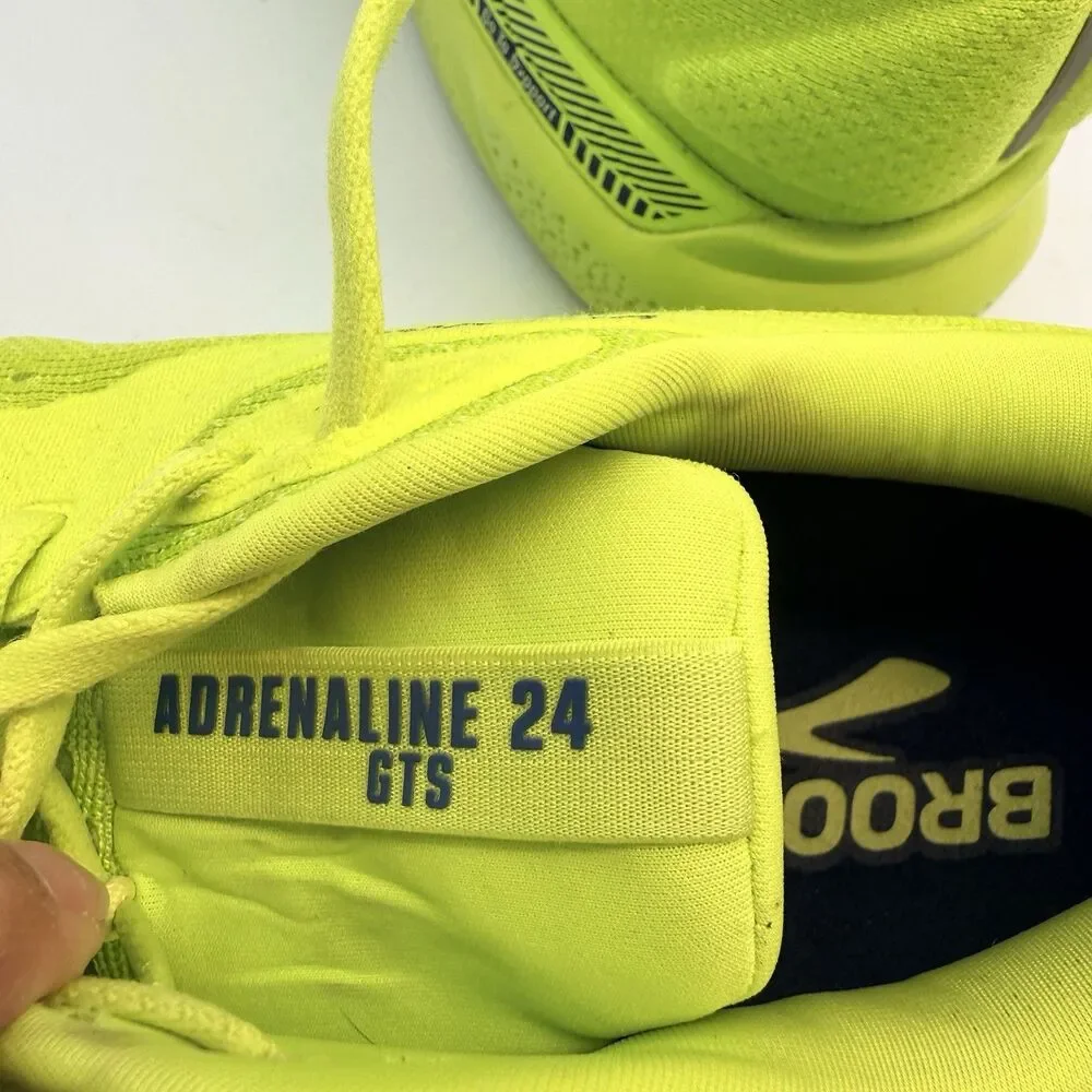 Brooks Adrenaline GTS 24 Men's Size 14D Acid Lime Sunny Lime Running Shoes